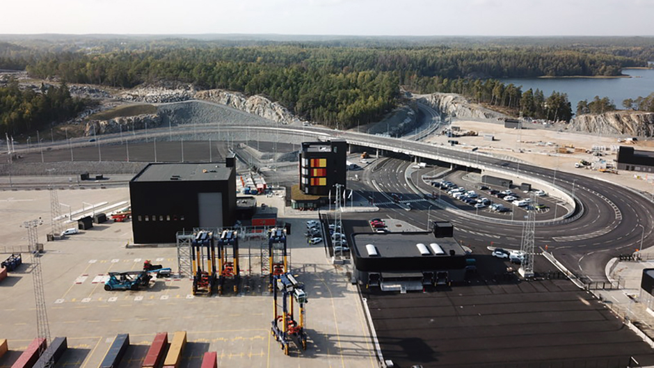 Flygbild över Stockholm Norvik Hamn