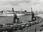 M/s Brasil, t/s Caronia och Staatendam. Vid kajen ligger Maria Ulianova förtöjd. 24 juli 1964.